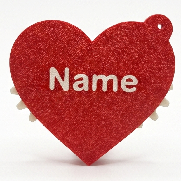 Heart Gear Keychain M2 with Custom Name