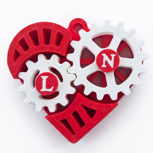 Heart Gear Keychain M1 with Custom Names