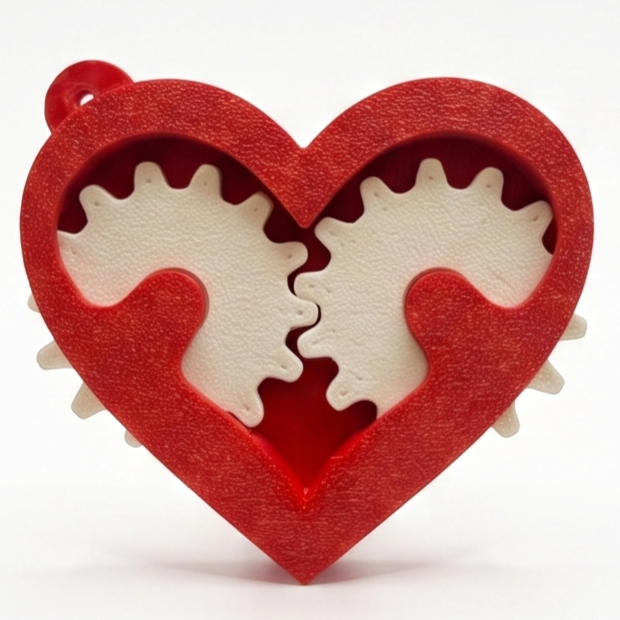 Heart Gear Keychain M2